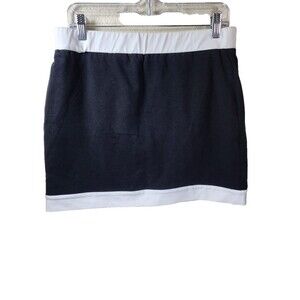 Express Womens M Black White Pencil Mini Skirt Stretch Knit Elastic Waist